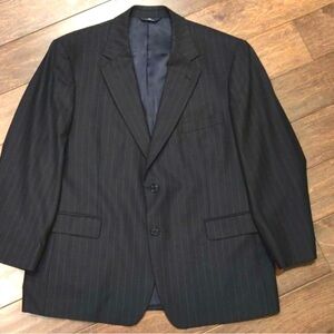Classic Black Pinstripe Men's Blazer